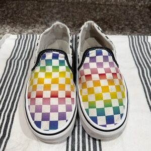 Colorful Vans Checkered Slip-On Shoes